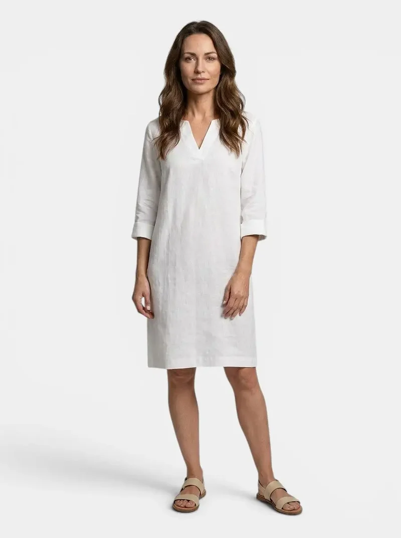 Women's Flowing Summer Dress | Elegant V-Neck Layered Design