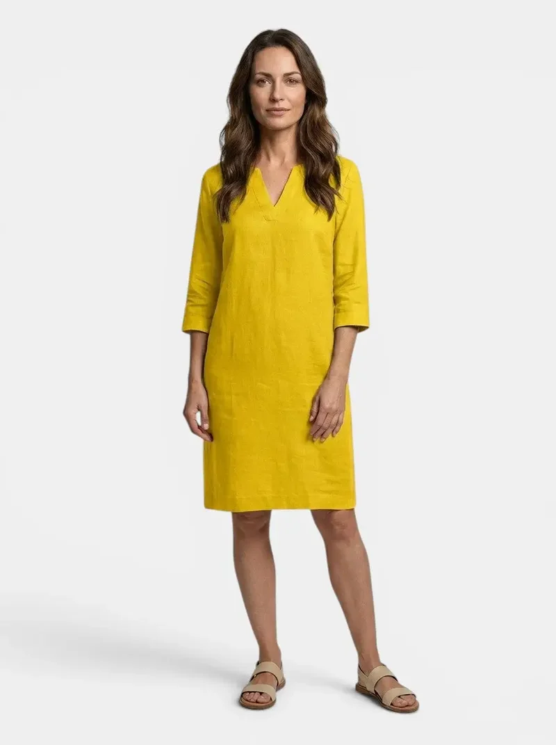 Women's Flowing Summer Dress | Elegant V-Neck Layered Design