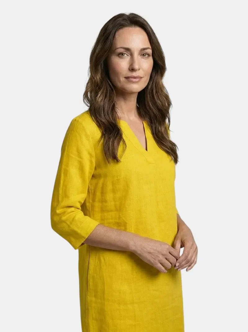 Women's Flowing Summer Dress | Elegant V-Neck Layered Design