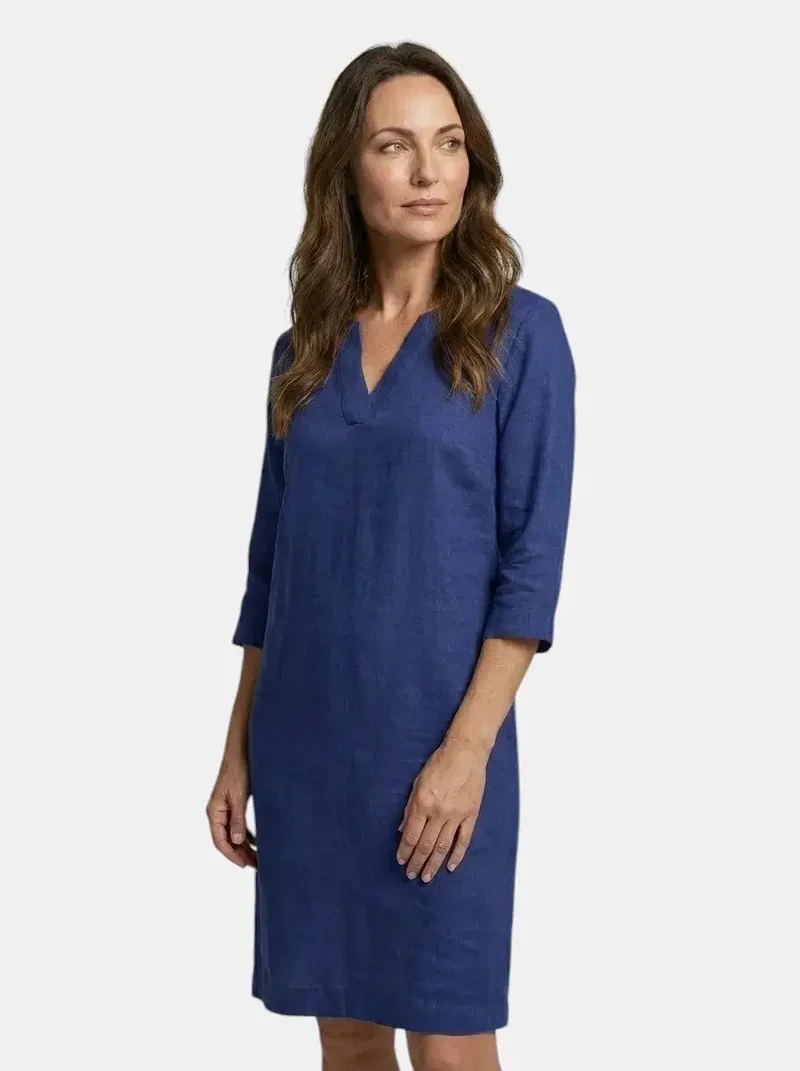 Women's Flowing Summer Dress | Elegant V-Neck Layered Design