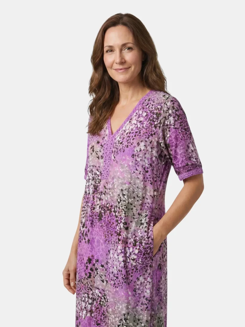 Women's Colorful Printed Midi Dress | Relaxed Fit Summer Dress for Casual Wear