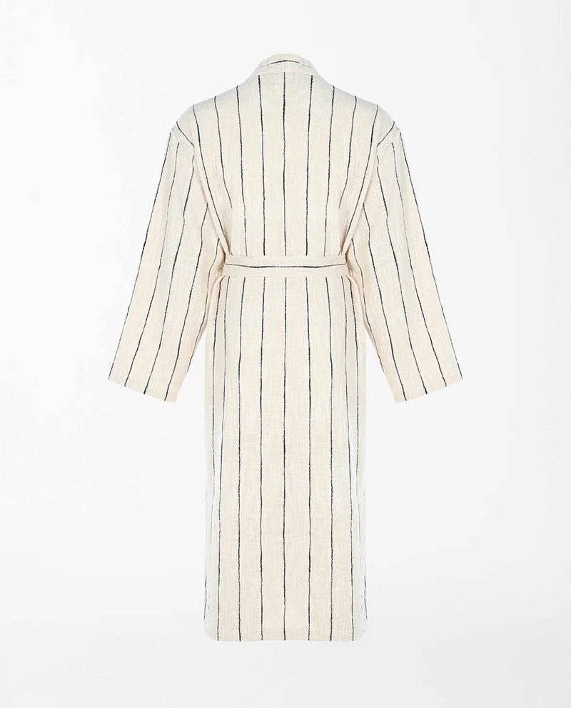 Peignoir long en lin et coton bio