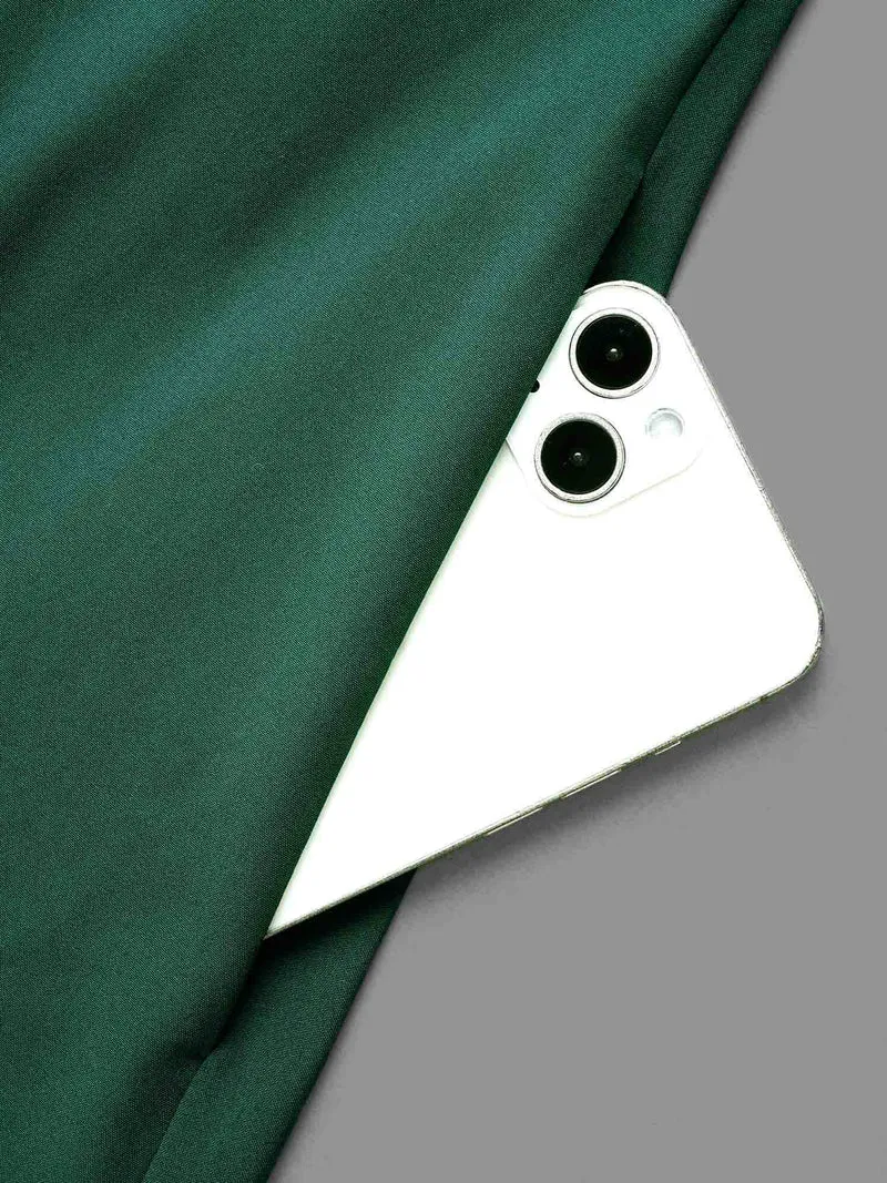 Shirt Collar Pleated Button Detail Dress
