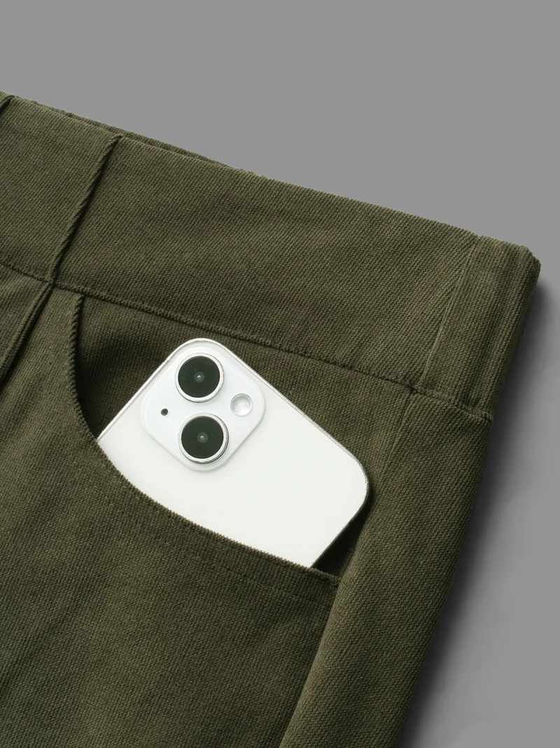 Mid Rise Double Breasted Pleated Bootcut Pants
