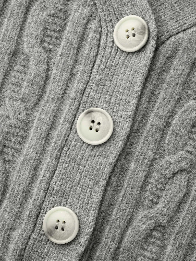 Supersoft Essentials Cable Knit Button Up Pullover