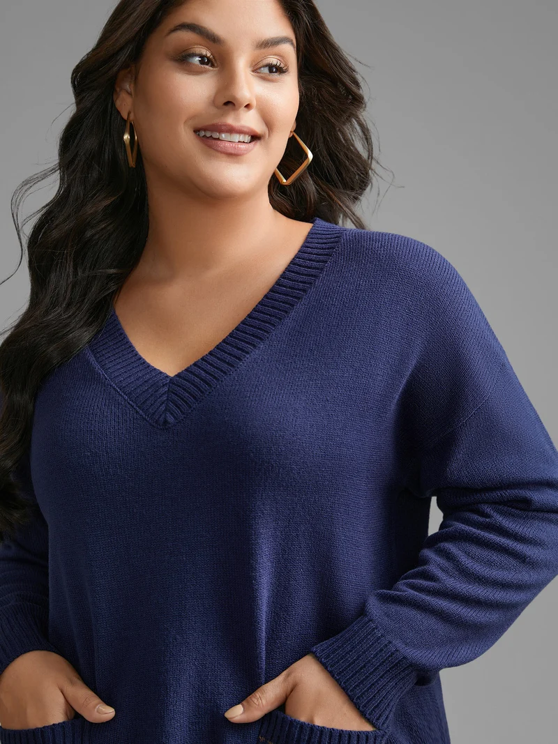 Striped Jacquard Patched Pocket Pullover