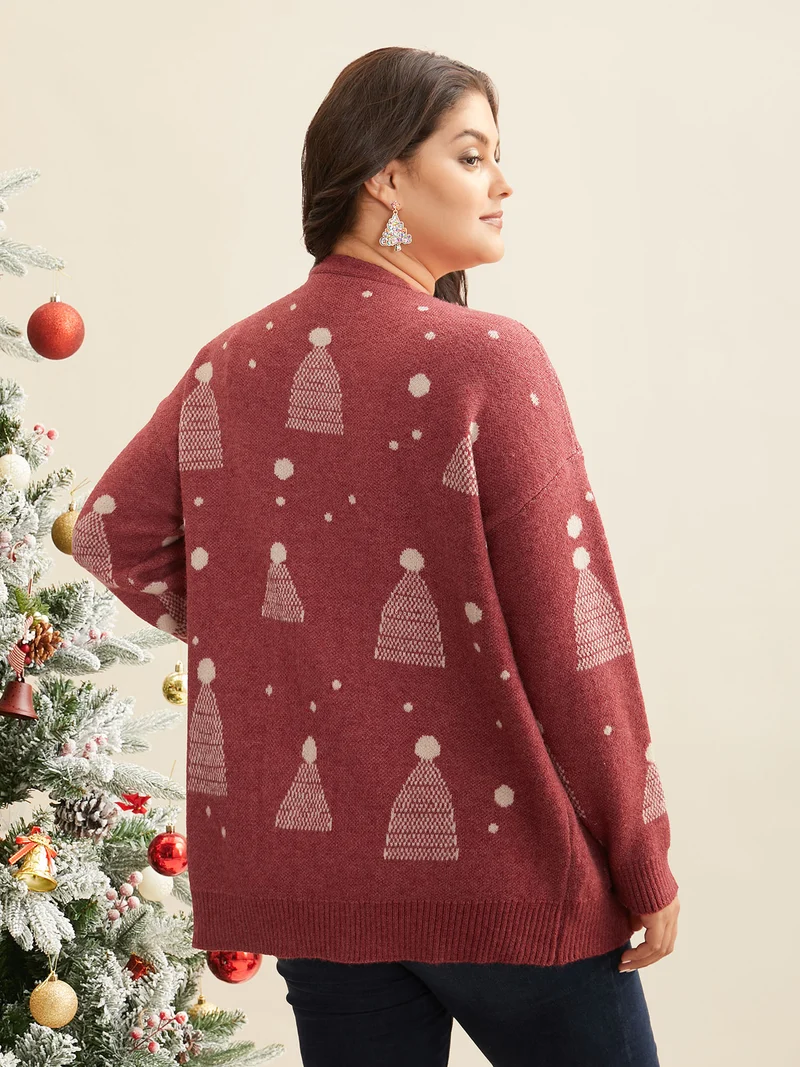 Holiday Gradient Cable Knit Cardigan