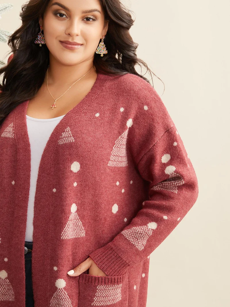 Holiday Gradient Cable Knit Cardigan