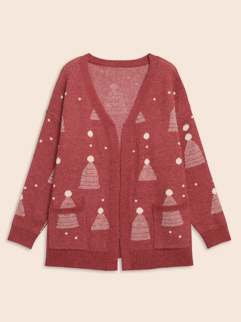 Holiday Gradient Cable Knit Cardigan