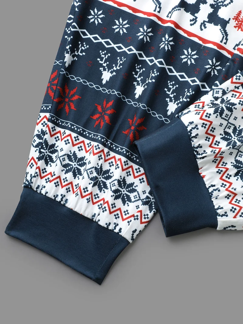 Snowflakes Printed Pocket Knit Lounge Pants