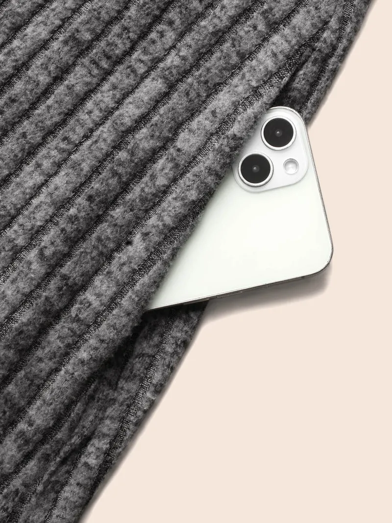 Crew Neck Button Detail Slim Fit Dress