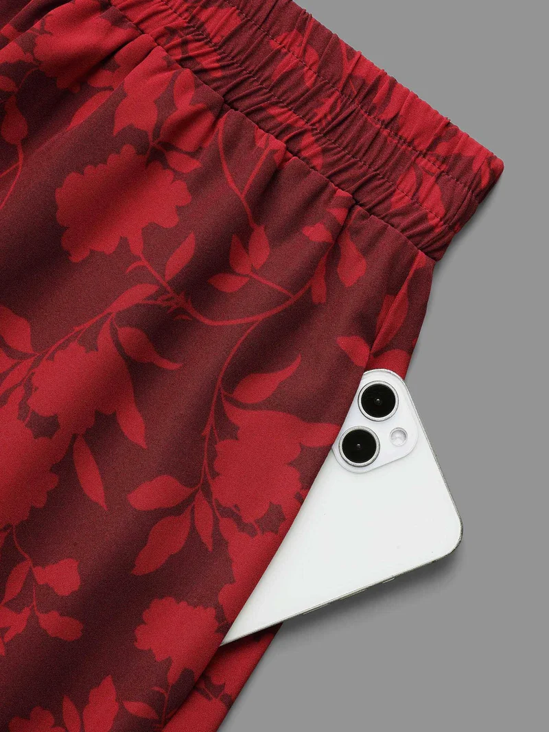 Silhouette Floral Print Ruffle Layered Hem Skirt