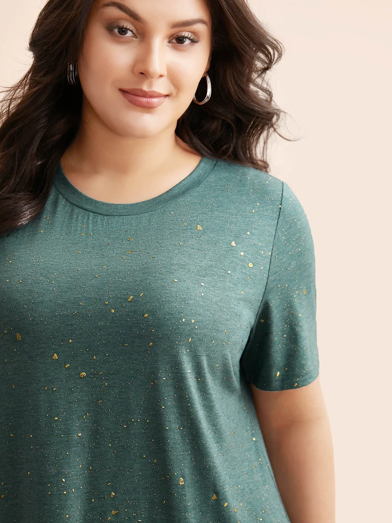Plain Textured Round Neck T-shirt