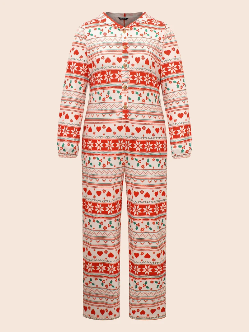Holiday Fuzzy Hooded Lounge Jumpsuit