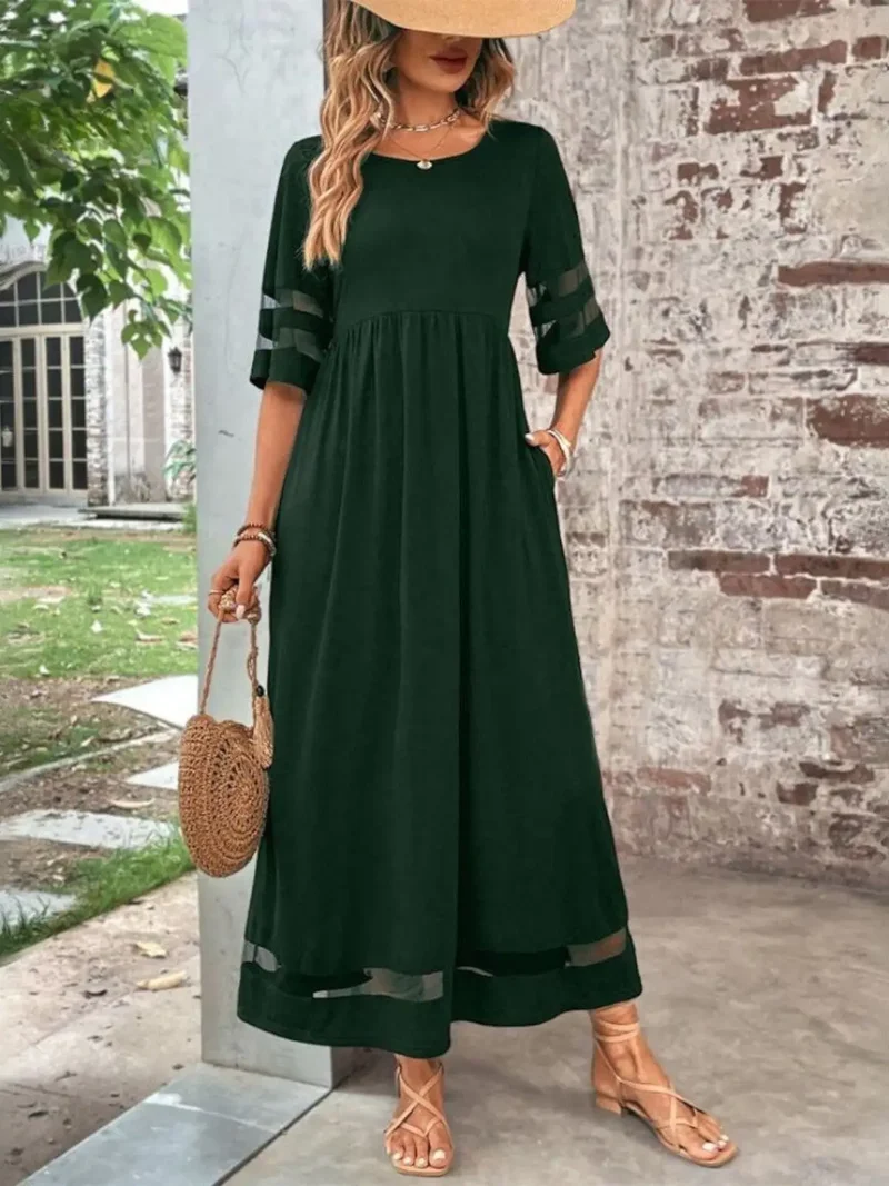 Women's Lightweight Jersey Maxi Dress | Flowy Tummy Control Summer Dress