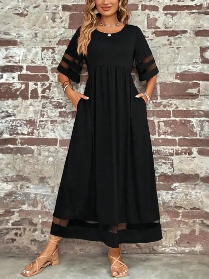 Women's Lightweight Jersey Maxi Dress | Flowy Tummy Control Summer Dress