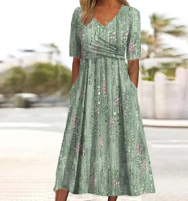 Women's Lightweight Floral Print Summer Dress | Breezy A-Line Style