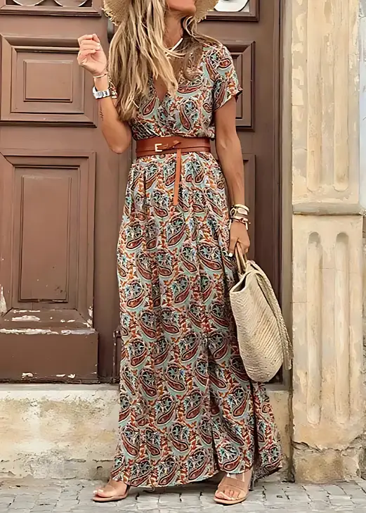 Women's Lightweight Cotton Maxi Dress | Flowing Boho Style for Summer