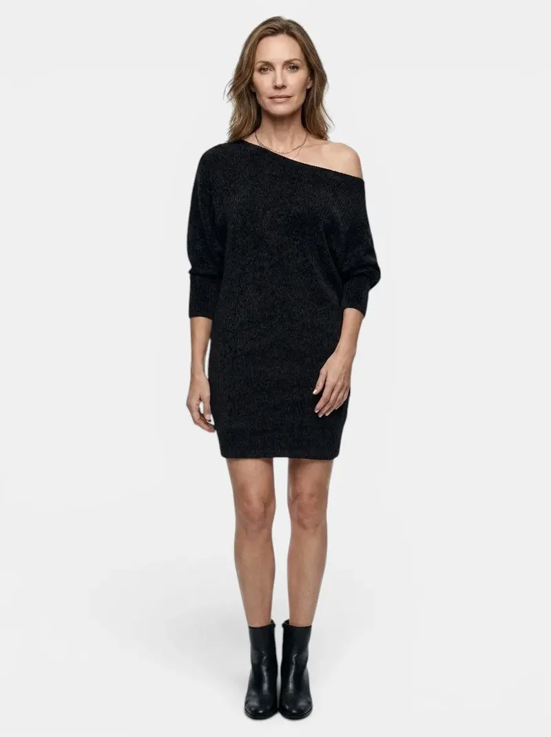 Women's Shimmering Sequined Mini Dress | Relaxed Fit Long Sleeve Cocktail Dress