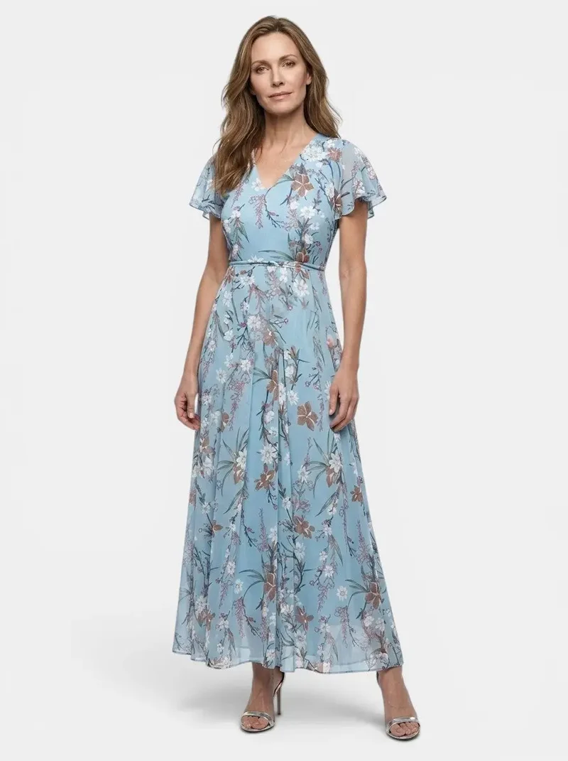 Women's Lightweight Floral Maxi Dress | Elegant Flowing Summer Style