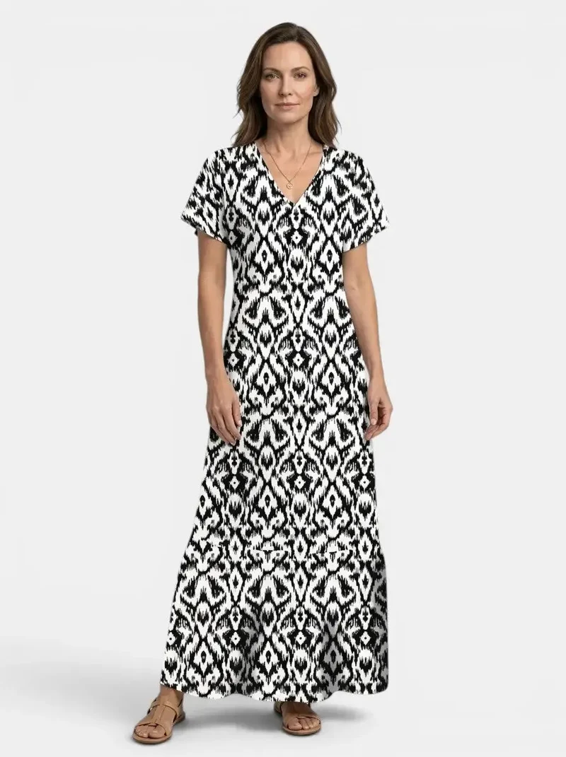 Women's Flowing Viscose Maxi Dress | Elegant Relaxed Summer Style