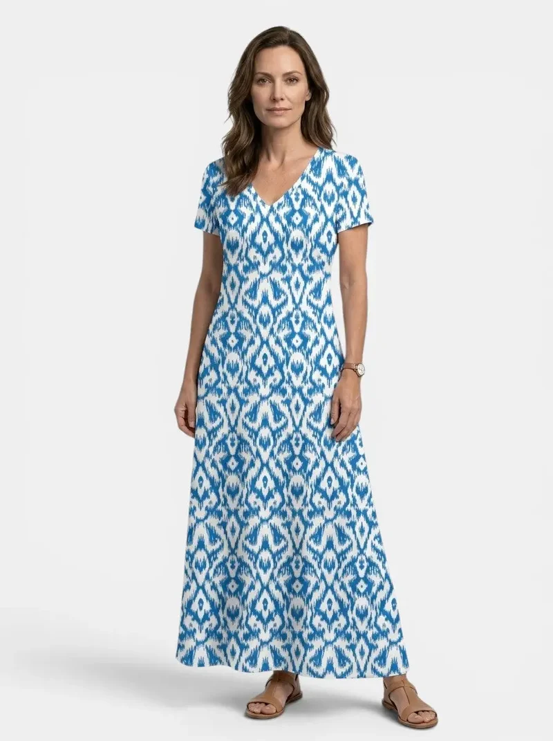 Women's Flowing Viscose Maxi Dress | Elegant Relaxed Summer Style