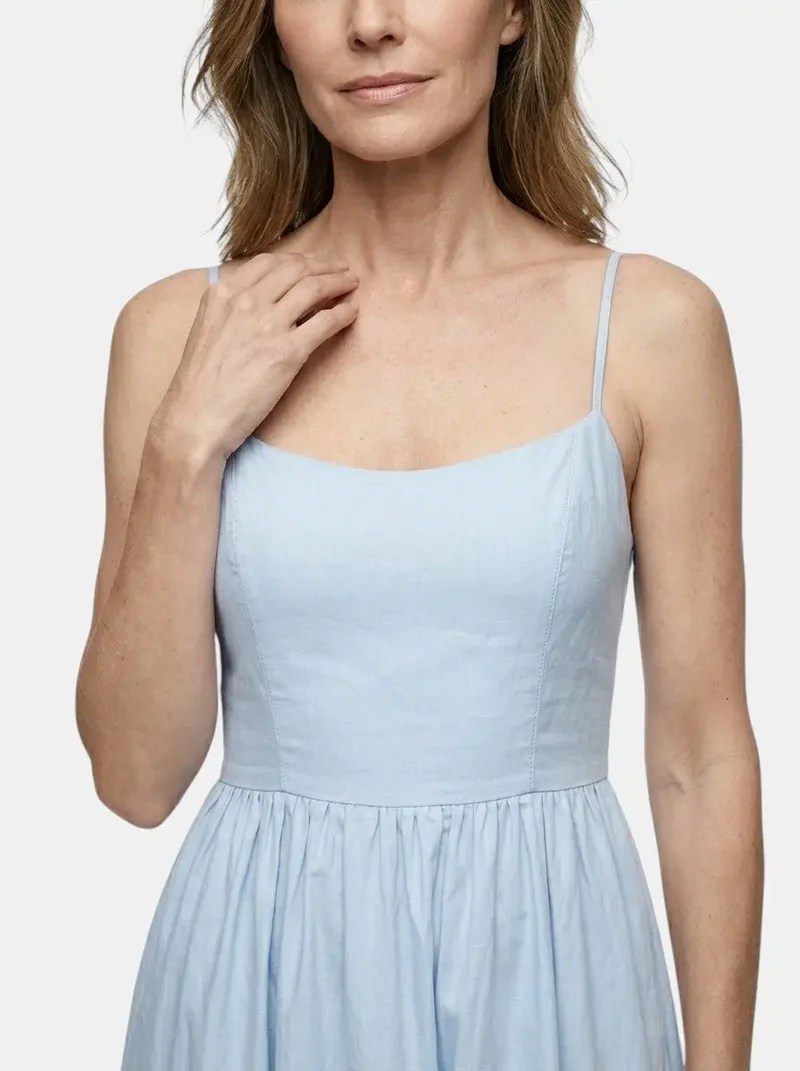 Women's Lightweight Cotton Maxi Dress | Elegant Sleeveless Summer Formal Dress