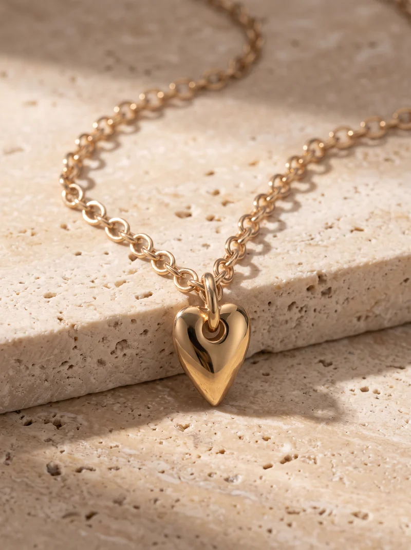 Collier Cœur Élancé Doré