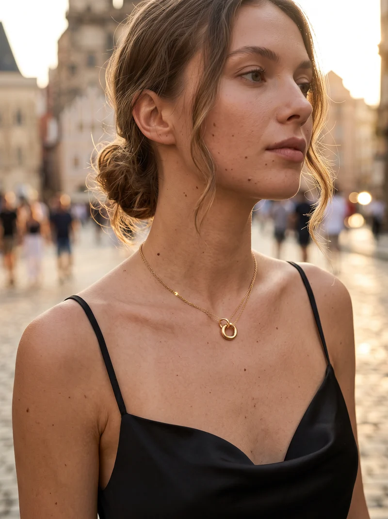 Collier Doré Cercle