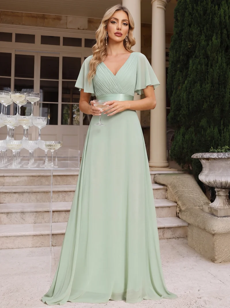 ever MONICA|Robes de demoiselle d'honneur en mousseline taille haute élégantes et fluides