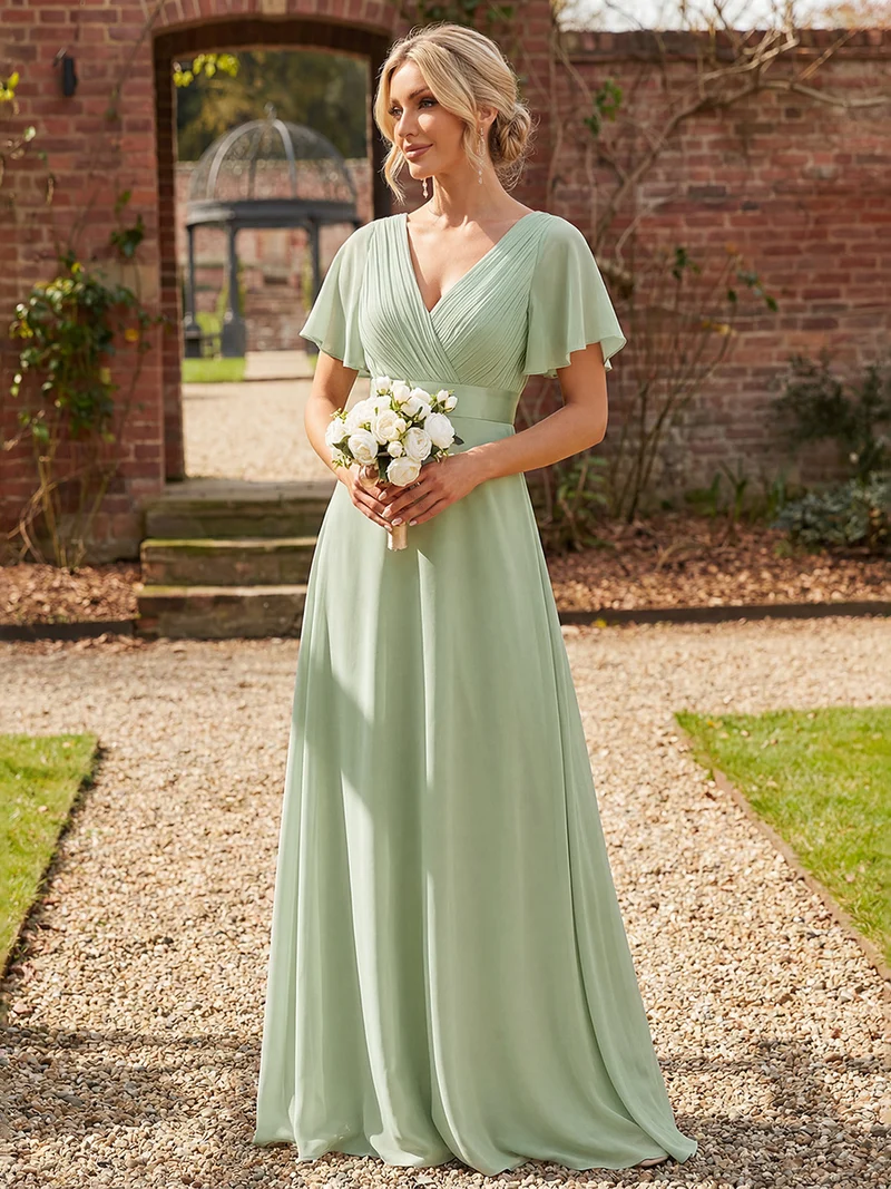 ever MONICA|Robes de demoiselle d'honneur en mousseline taille haute élégantes et fluides