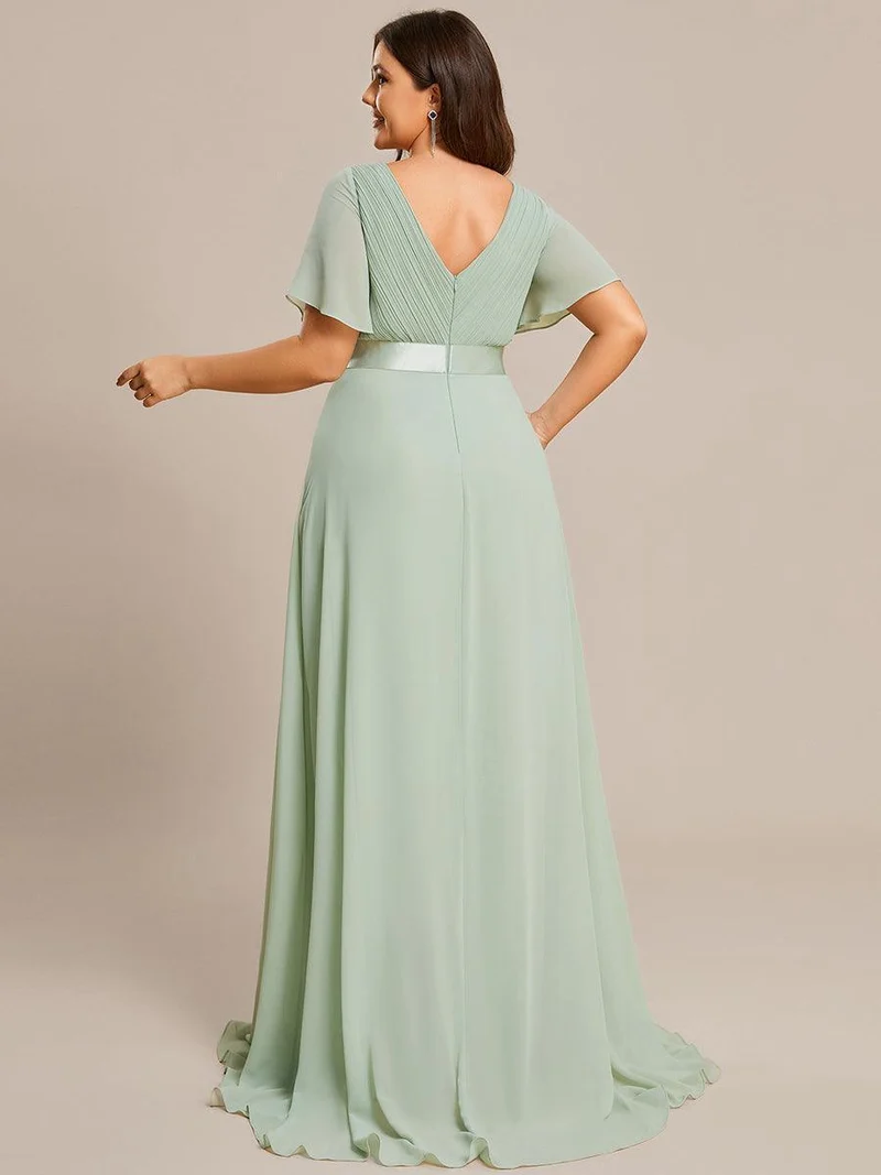 ever MONICA|Robe de soirée de mariage élégante en mousseline taille haute