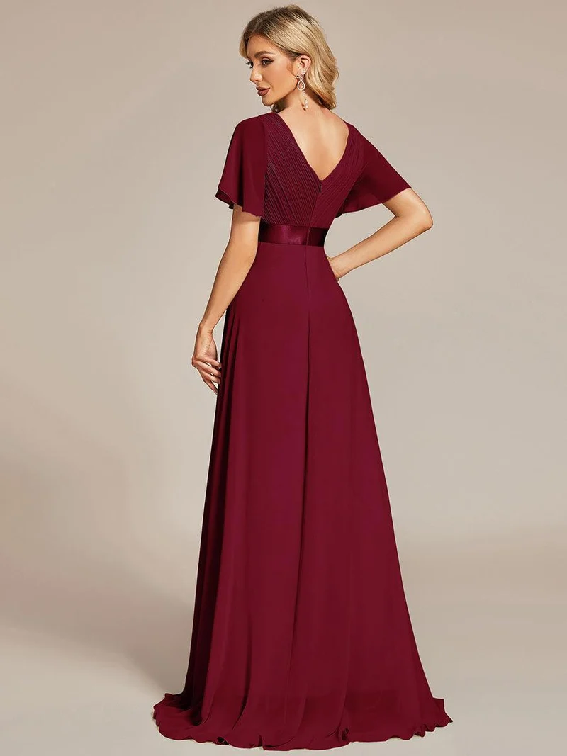 ever MONICA|Robe de soirée de mariage élégante en mousseline taille haute