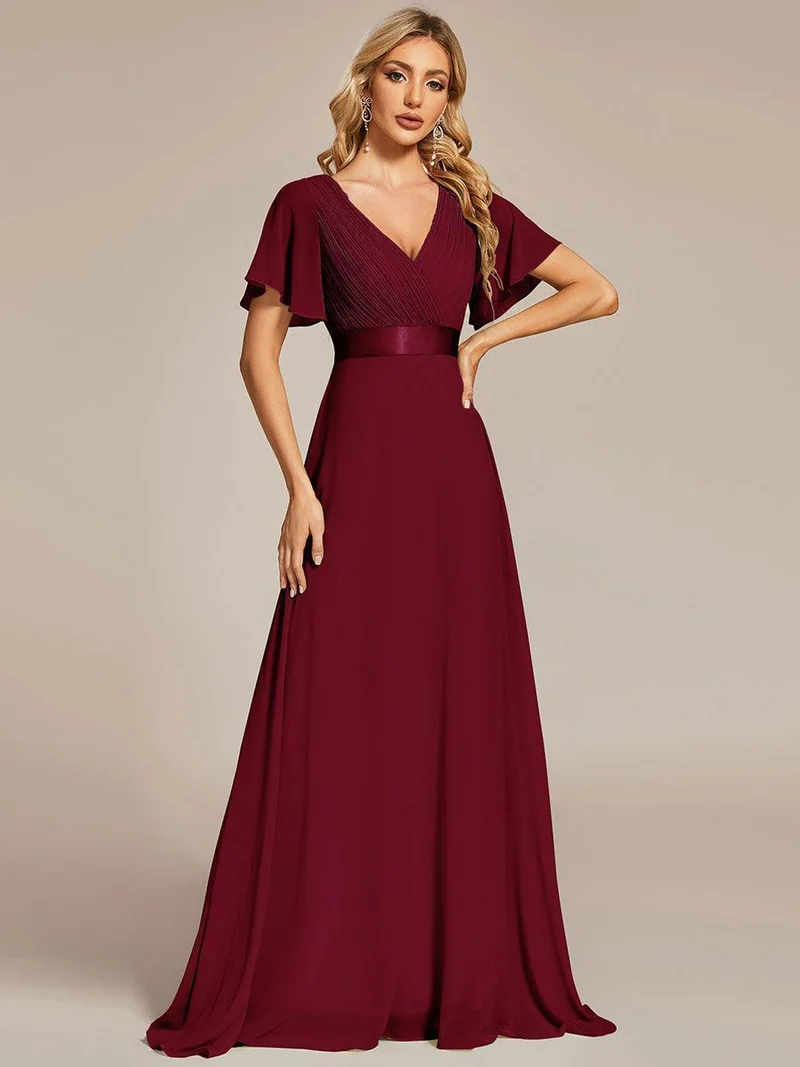 ever MONICA|Robe de soirée de mariage élégante en mousseline taille haute