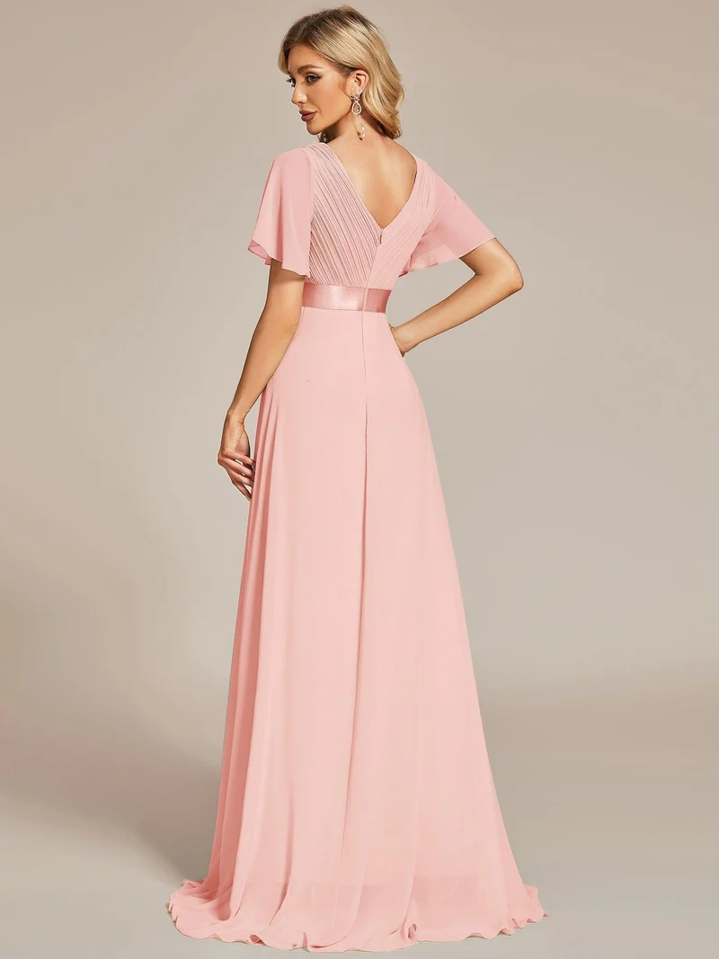 ever MONICA|Robe de soirée de mariage élégante en mousseline taille haute