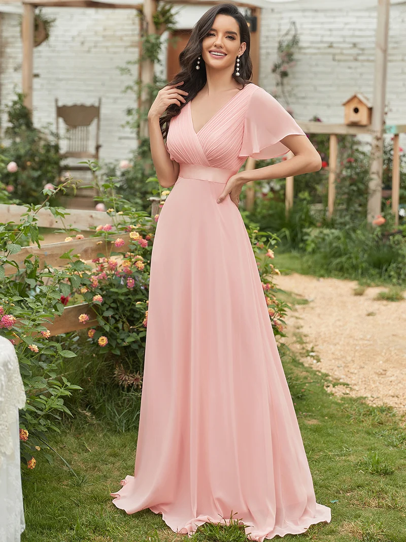 ever MONICA|Robes de demoiselle d'honneur en mousseline taille haute élégantes et fluides