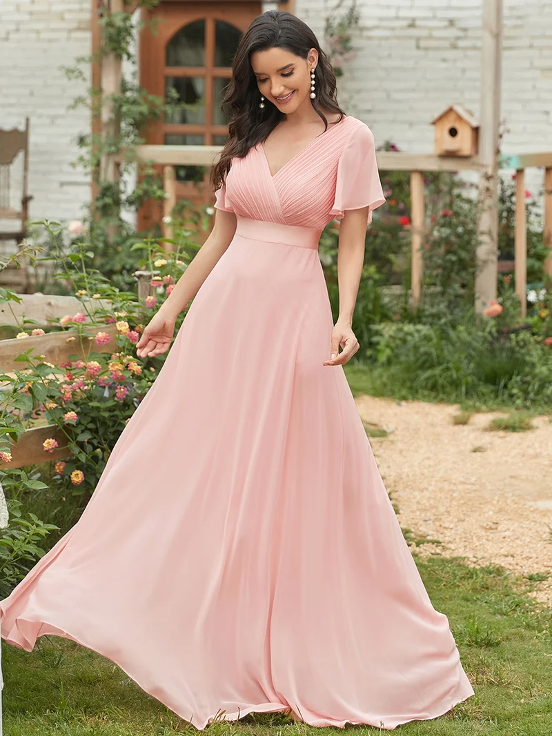 ever MONICA|Robes de demoiselle d'honneur en mousseline taille haute élégantes et fluides
