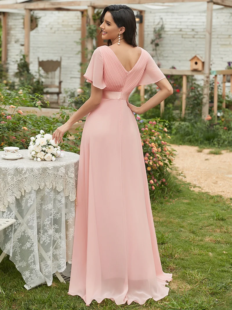 ever MONICA|Robes de demoiselle d'honneur en mousseline taille haute élégantes et fluides