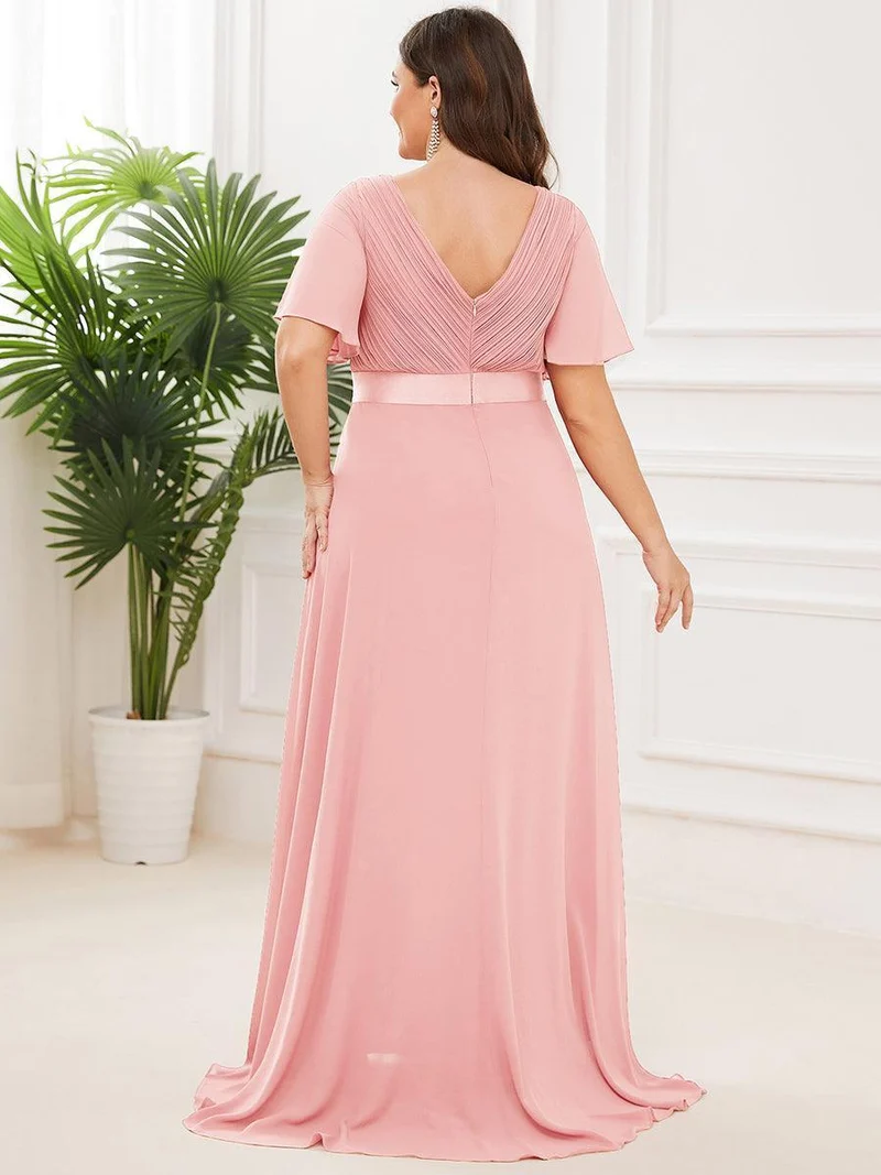 ever MONICA|Robe de soirée de mariage élégante en mousseline taille haute