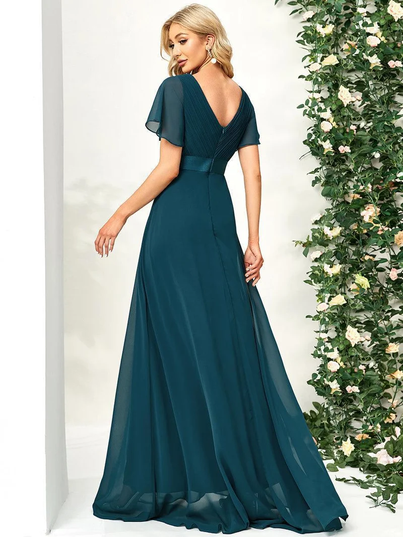 ever MONICA|Robe de soirée de mariage élégante en mousseline taille haute