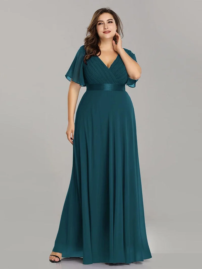 ever MONICA|Robe de soirée de mariage élégante en mousseline taille haute