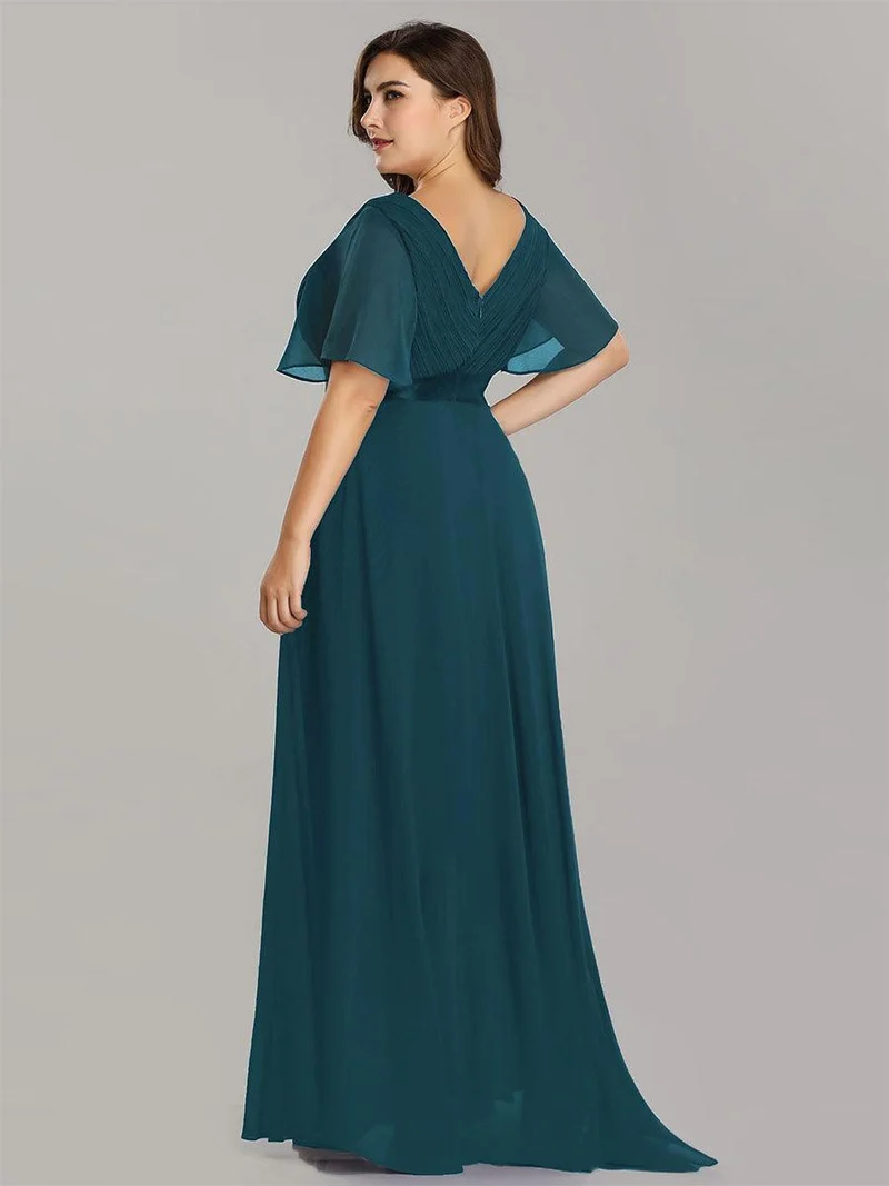 ever MONICA|Robe de soirée de mariage élégante en mousseline taille haute