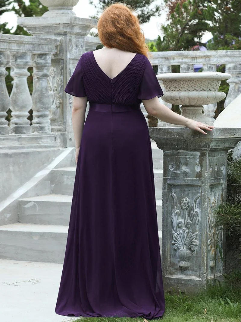 ever MONICA|Robe de soirée de mariage élégante en mousseline taille haute