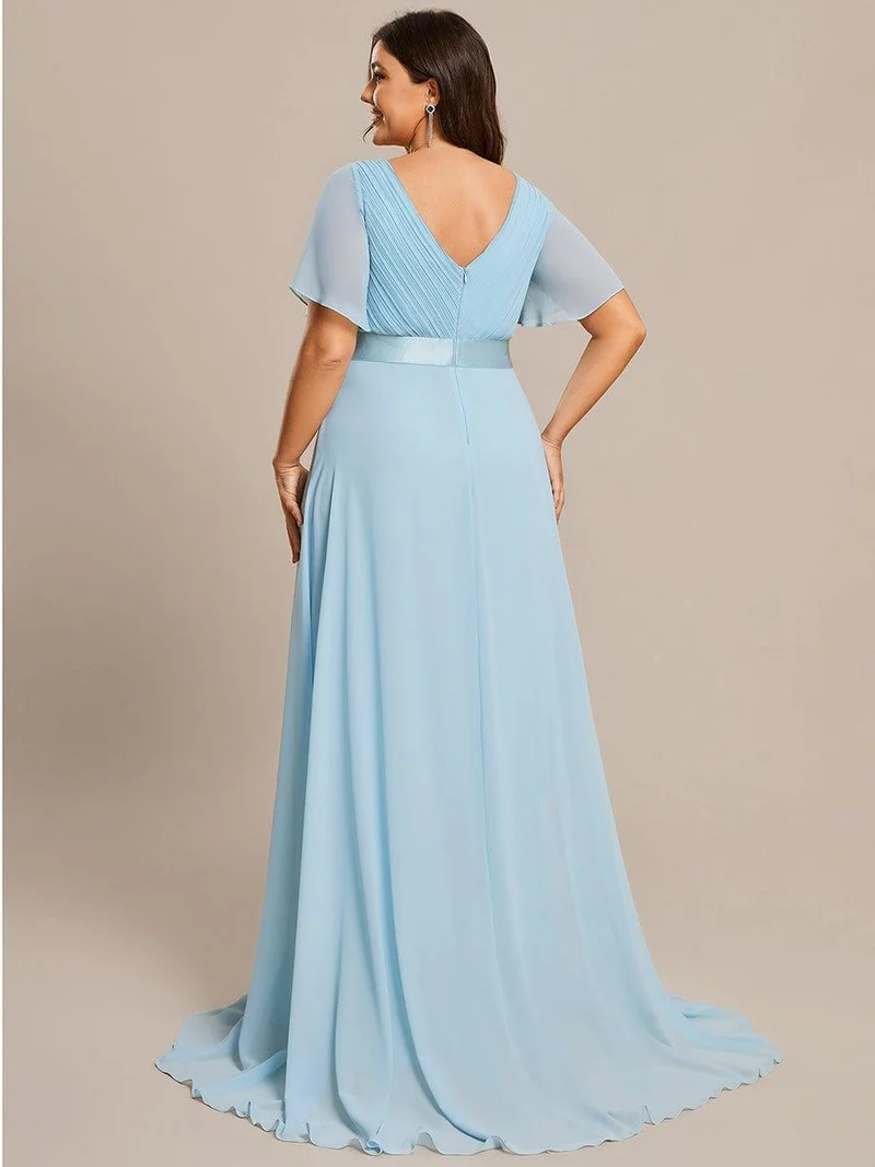 ever MONICA|Robe de soirée de mariage élégante en mousseline taille haute