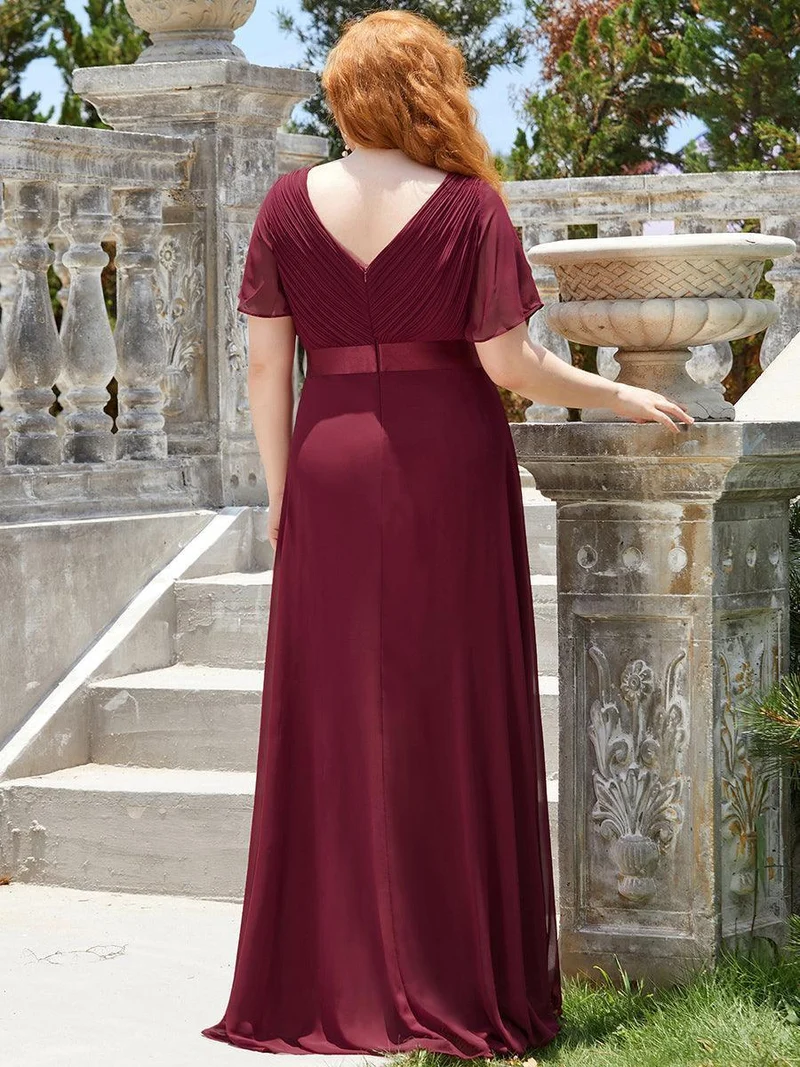 ever MONICA|Robe de soirée de mariage élégante en mousseline taille haute