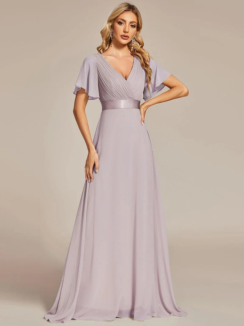 ever MONICA|Robe de soirée de mariage élégante en mousseline taille haute