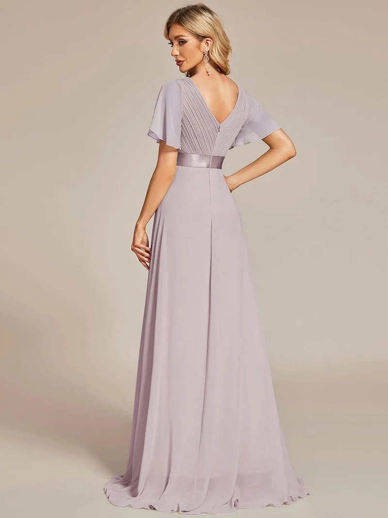 ever MONICA|Robe de soirée de mariage élégante en mousseline taille haute