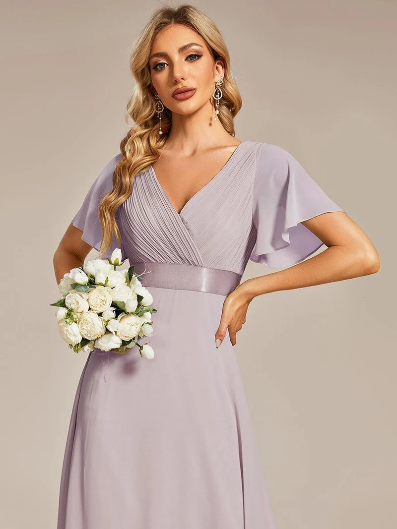 ever MONICA|Robe de soirée de mariage élégante en mousseline taille haute