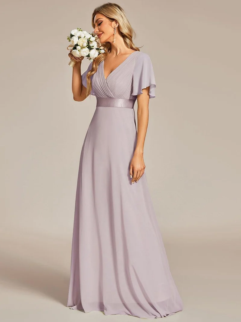 ever MONICA|Robe de soirée de mariage élégante en mousseline taille haute