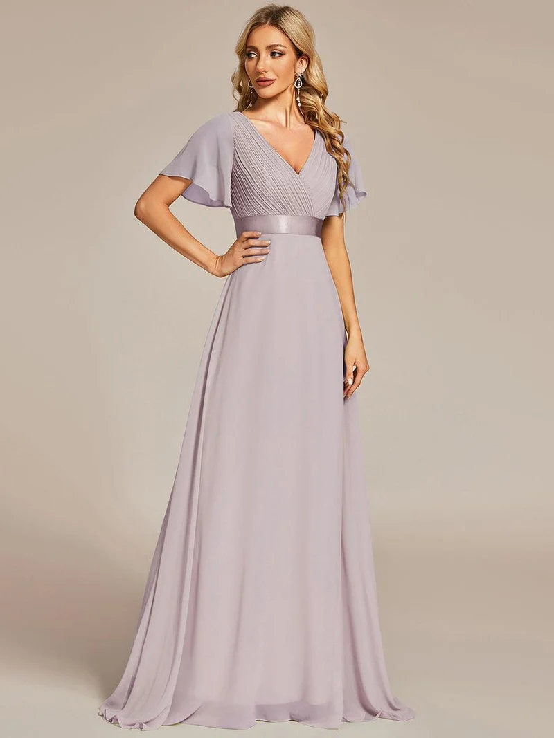 ever MONICA|Robe de soirée de mariage élégante en mousseline taille haute